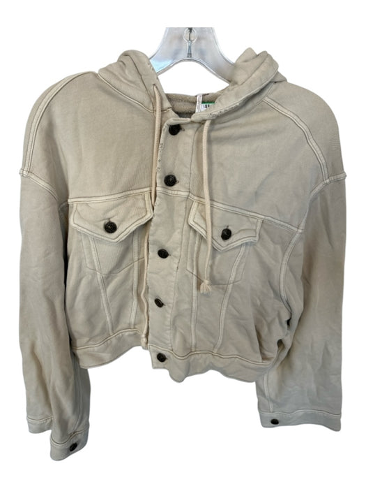 Free People Size XS Tan Cotton Hood Buttons Jacket Tan / XS