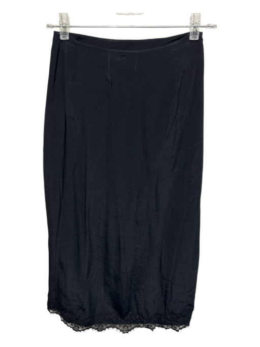 Cleobella Size Medium Black Viscose Lace Trim Wrap Front Slit High Low Skirt Black / Medium