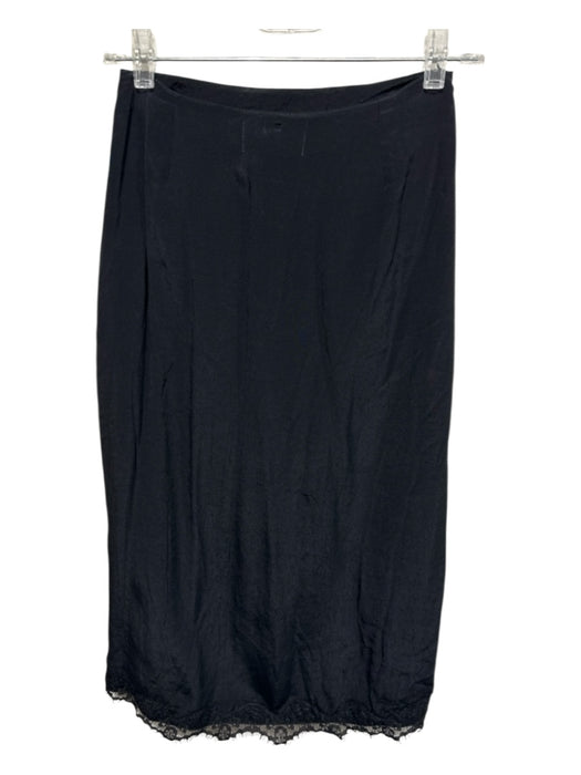 Cleobella Size Medium Black Viscose Lace Trim Wrap Front Slit High Low Skirt Black / Medium