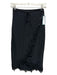 Cleobella Size Medium Black Viscose Lace Trim Wrap Front Slit High Low Skirt Black / Medium