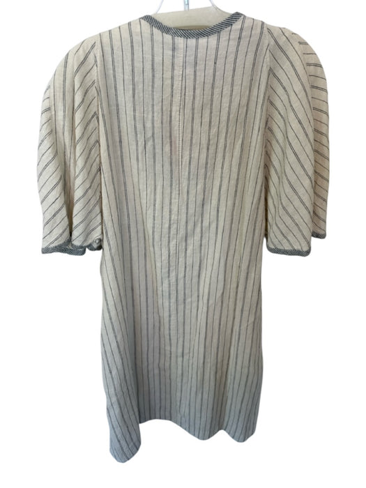 Prairie Underground Size S Cream & Black Cotton Short Sleeve Striped Bows Dress Cream & Black / S
