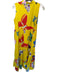 Sheridan French Size S Yellow & Blue Cotton Sleeveless Beaded Neck Maxi Dress Yellow & Blue / S