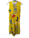 Sheridan French Size S Yellow & Blue Cotton Sleeveless Beaded Neck Maxi Dress Yellow & Blue / S