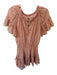 Anna Cate Size S Peach & Rose Gold Cotton Short Sleeve Striped Metallic Dress Peach & Rose Gold / S