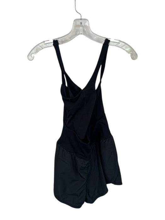FP Movement Size XS Black Polyester Blend Built in bra Cross Back pocket Romper Black / XS