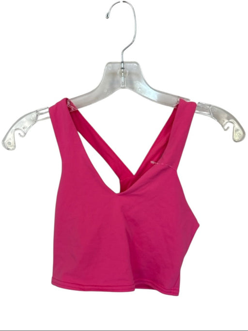 Alo Size XS Pink razor back V Neck Sports Bra Athletic Top Pink / XS