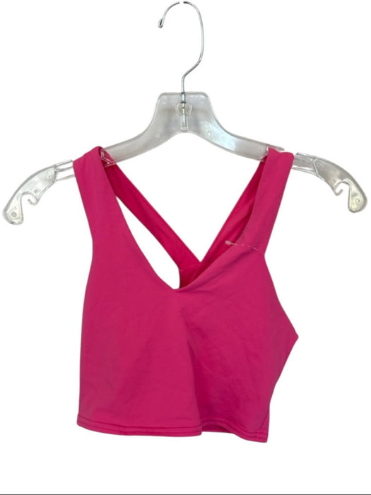 Alo Size XS Pink razor back V Neck Sports Bra Athletic Top Pink / XS