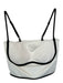 Alo Size Est XS White & Black Spaghetti Strap Black Trim Padded Athletic Top White & Black / Est XS