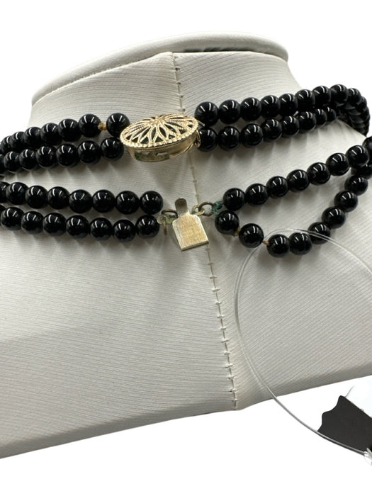 No Brand Black, White & Gold Freshwater Pearl 4 Strand Beaded Necklace Black, White & Gold