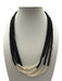 No Brand Black, White & Gold Freshwater Pearl 4 Strand Beaded Necklace Black, White & Gold