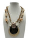 Anthony Alexander Gold, Cream & Pink Gold Tone Metal Spheres Rectangle Necklace Gold, Cream & Pink