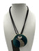 Museo Del Oro Colombia Gold, Black & Blue Gold Tone Metal Hammered Necklace Gold, Black & Blue