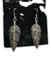 Silver Cloud Silver Sterling Silver Engraved feather drop Earrings Silver