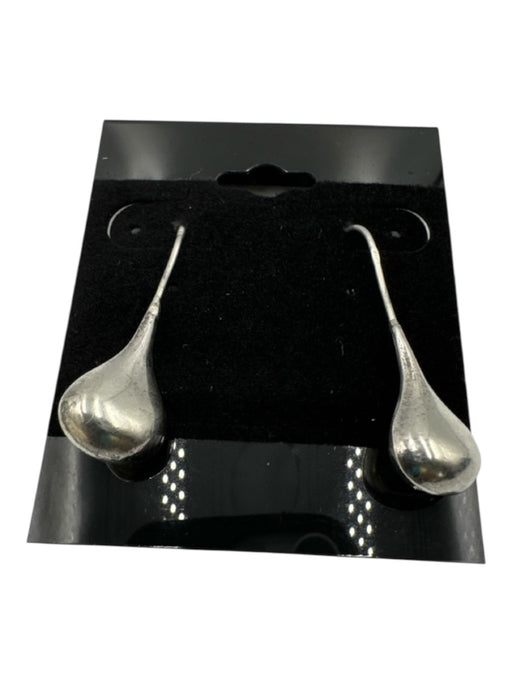 Silver 925 Silver Chunky Tear Drop Earrings Silver