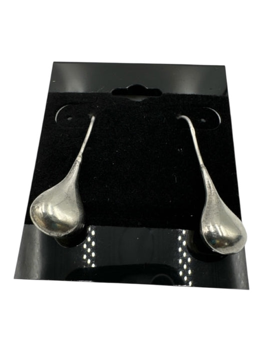 Silver 925 Silver Chunky Tear Drop Earrings Silver