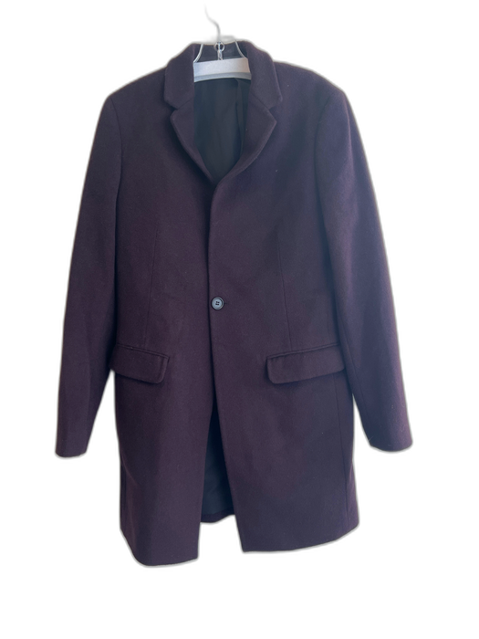 ALLSAINTS Size XS / 34 Dark Purple Wool Single Breasted Flap Pockets Coat Dark Purple / XS / 34