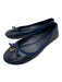 Tory Burch Shoe Size 5 Navy Leather round toe Closed Heel Gold Logo Bow Flats Navy / 5