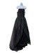 Vera Wang White Size 6 Black Polyester Organza Tulle Strapless Gown Dress Black / 6