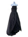 Vera Wang White Size 6 Black Polyester Organza Tulle Strapless Gown Dress Black / 6