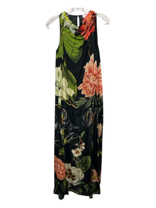 Siddhartha Bansal Size 4 Black & Multi Color Viscose Floral Sleeveless Dress Black & Multi Color / 4