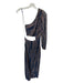 Saylor Size XS Navy & Bronze Polyester Blend Long Sleeve One Shoulder Dress Navy & Bronze / XS