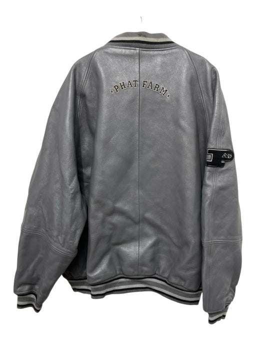 Phat Farm AS IS Size 5XL Gray & Multi-Color Varsity Jacket Style Men's Jacket Gray & Multi-Color / 5XL