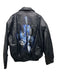 No Brand Size 4XL Black Leather Solid Painted Design Zip Up Men's Jacket Black / 4XL