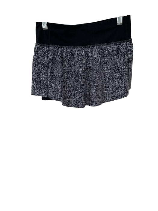 Lululemon Size Est XS Black & White Waist Band Abstract Athletic Shorts Black & White / Est XS