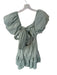 En Saison Size S Sage green Cotton Short Balloon Sleeve Back Tie Babydoll Dress Sage green / S