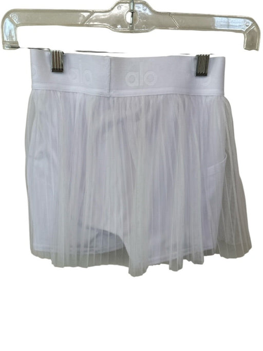 Alo Size XXS White Polyester Waist Band Tulle Pleated Athletic Skort White / XXS