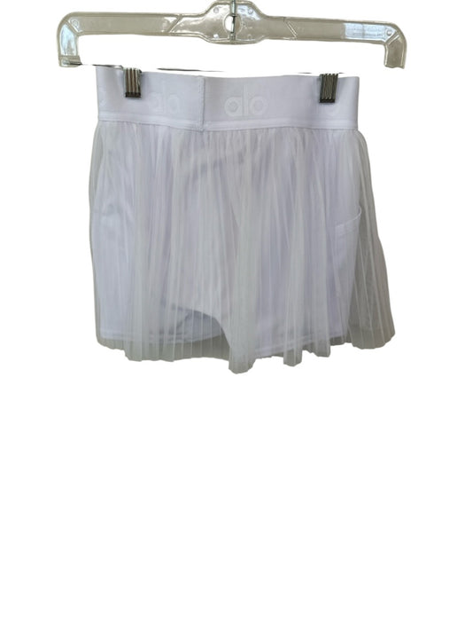 Alo Size XXS White Polyester Waist Band Tulle Pleated Athletic Skort White / XXS