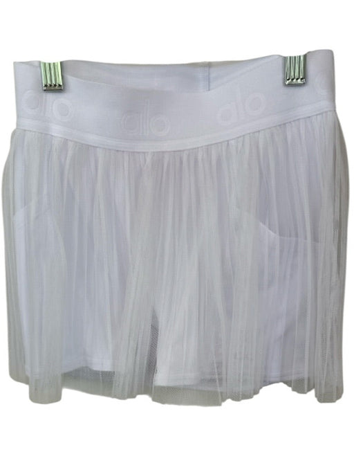 Alo Size XXS White Polyester Waist Band Tulle Pleated Athletic Skort White / XXS