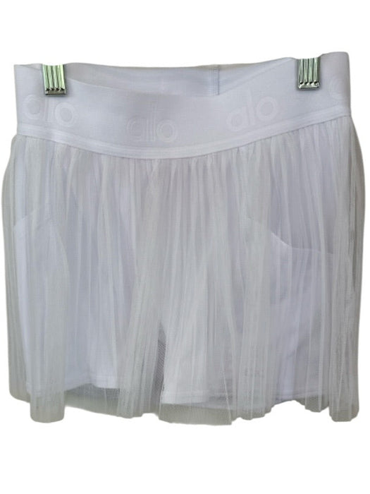 Alo Size XXS White Polyester Waist Band Tulle Pleated Athletic Skort White / XXS