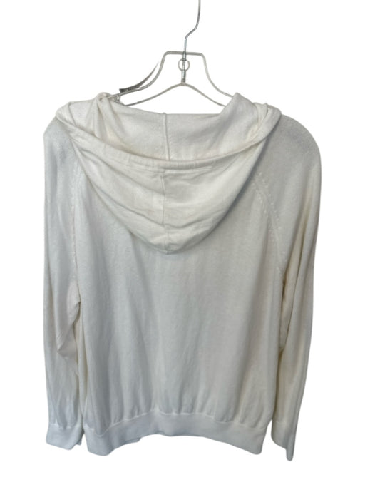 360 Cashmere Size M White & Navy Cotton Hood Stitching Detail Sweater White & Navy / M