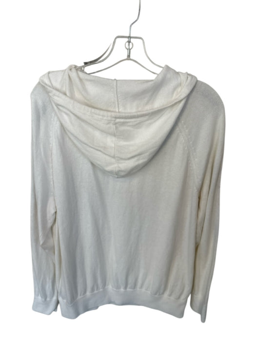 360 Cashmere Size M White & Navy Cotton Hood Stitching Detail Sweater White & Navy / M