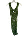Reformation Size L Green & White Viscose Sleeveless Flowers Maxi Dress Green & White / L