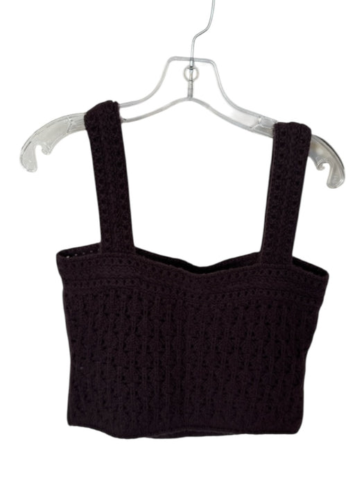 Vince Size M Maroon Wool & Cashmere Sleeveless Loose Knit Square Neck Sweater Maroon / M