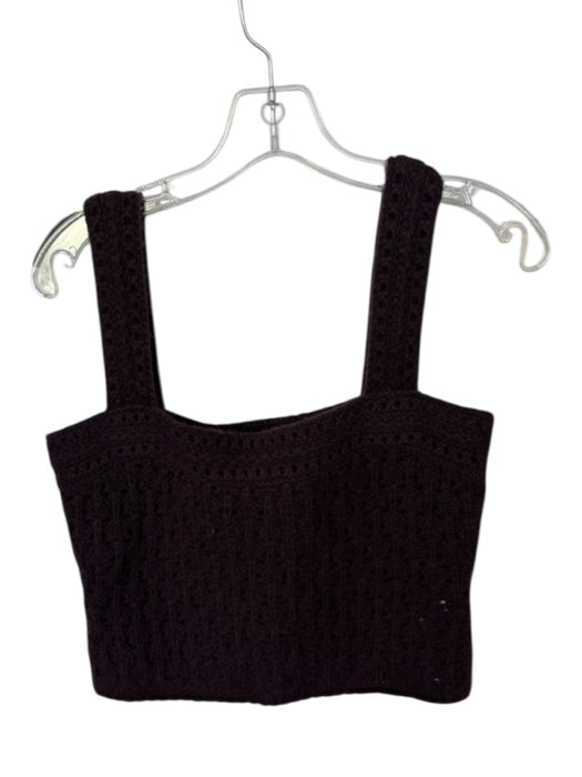 Vince Size M Maroon Wool & Cashmere Sleeveless Loose Knit Square Neck Sweater Maroon / M