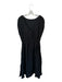 Armani Exchange Size 10 Black Polyester Cap Sleeve V Back Elastic Waist Dress Black / 10