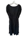 Armani Exchange Size 10 Black Polyester Cap Sleeve V Back Elastic Waist Dress Black / 10