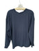 Vince Size M Charcoal Triacetate High Low Long Sleeve Ribbed Hem V Neck Top Charcoal / M