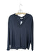 Vince Size M Charcoal Triacetate High Low Long Sleeve Ribbed Hem V Neck Top Charcoal / M