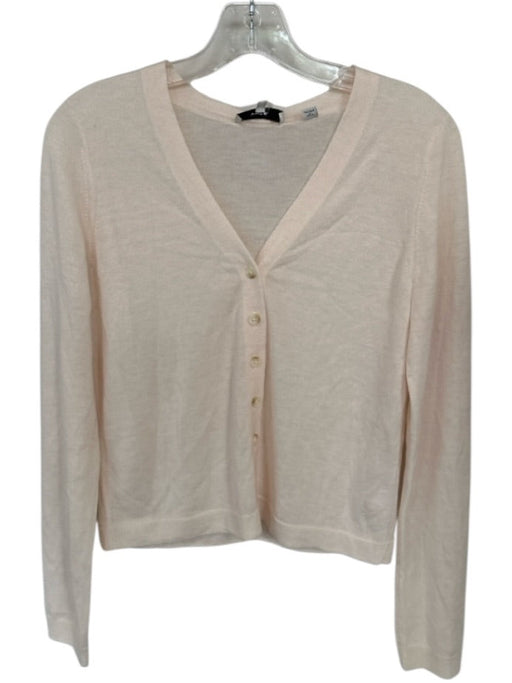 Vince Size M Ballet Pink Wool Blend Button Up V Neck Long Sleeve Sweater Ballet Pink / M