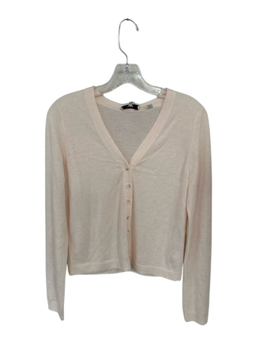 Vince Size M Ballet Pink Wool Blend Button Up V Neck Long Sleeve Sweater Ballet Pink / M