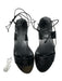 Club Monaco Shoe Size 40 Black Leather Croc Embossed Lace Up One Strap Sandals Black / 40