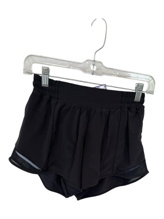 Lululemon Size 6 Black Nylon Blend Mesh Detail Side Pocket Athletic Shorts Black / 6