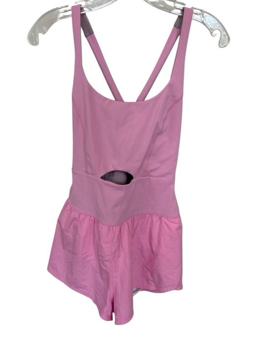 FP Movement Size S Bubblegum Cross Back Cut Out Detail Athletic Romper Bubblegum / S