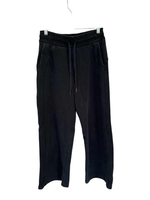 Lululemon Size Est M Black Wide Leg Drawstring Pockets Athletic Sweatpants Black / Est M