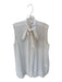 Club Monaco Size L Cream Silk Sleeveless Button Down Neck Tie Top Cream / L