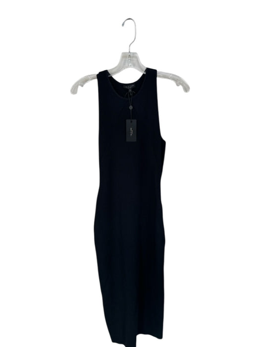 Rag & Bone Size M Black Viscose Blend Sleeveless Ribbed Maxi Dress Black / M